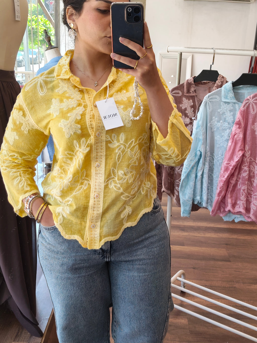Bling embroidery shirt