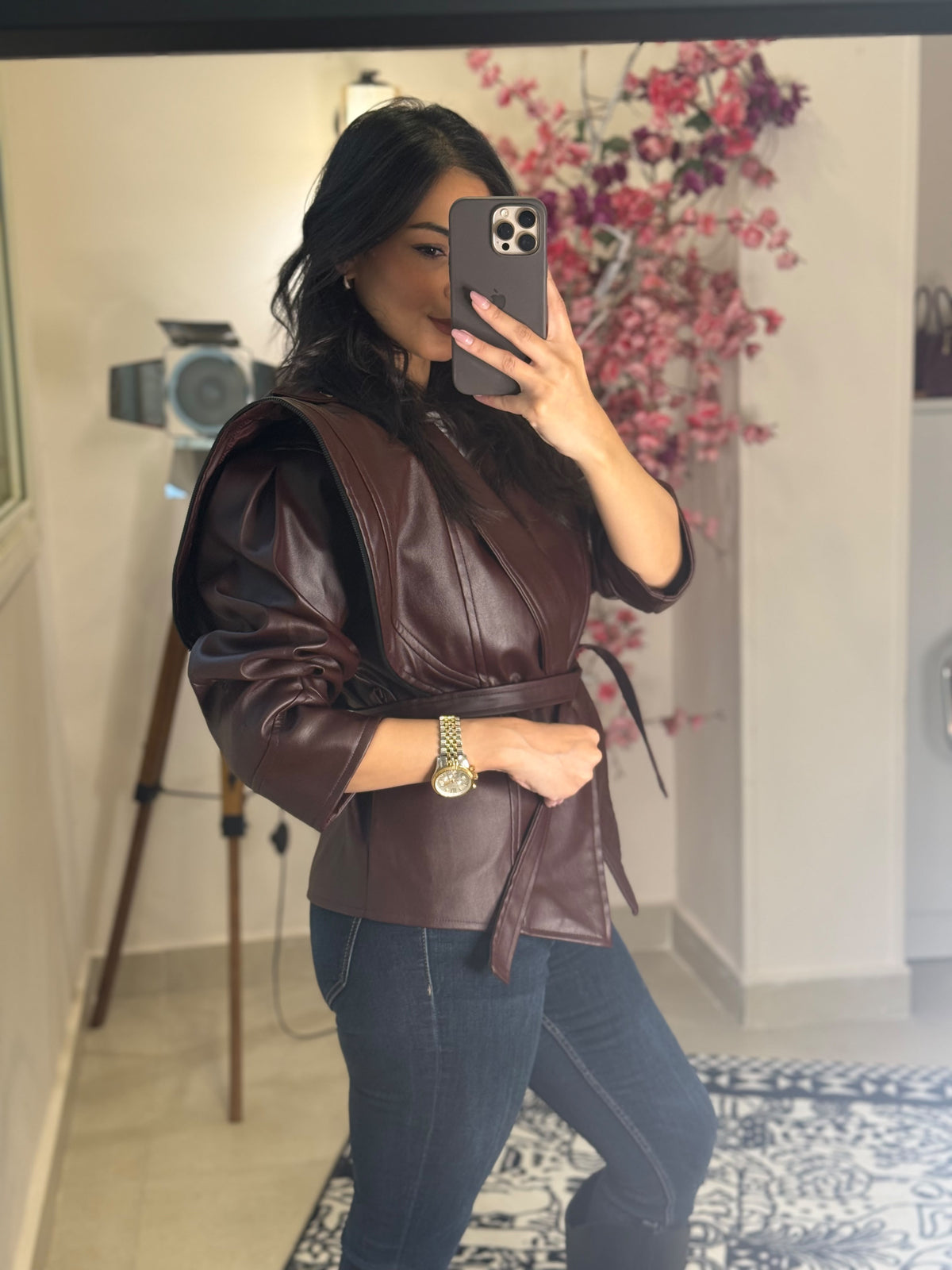 Statement leather jacket