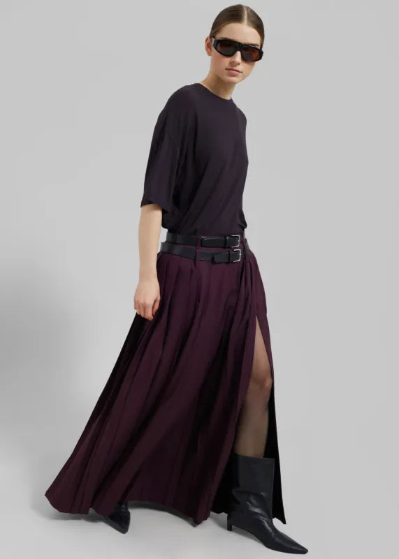 double belt skirt