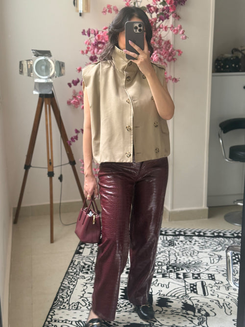 Leather textured Pants