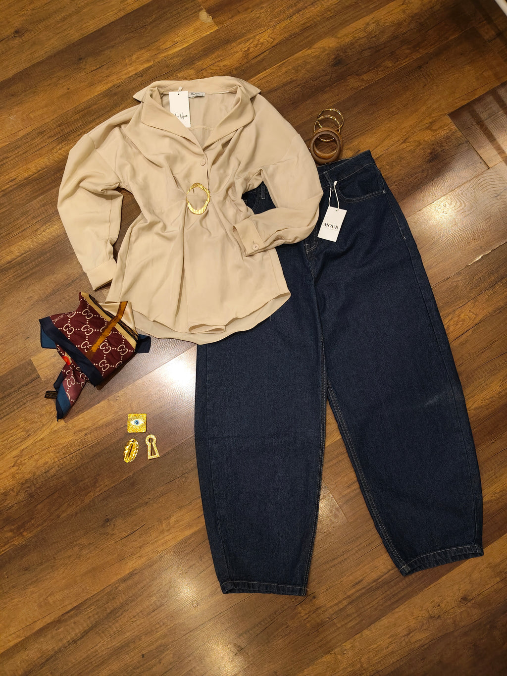 gold broche blouse