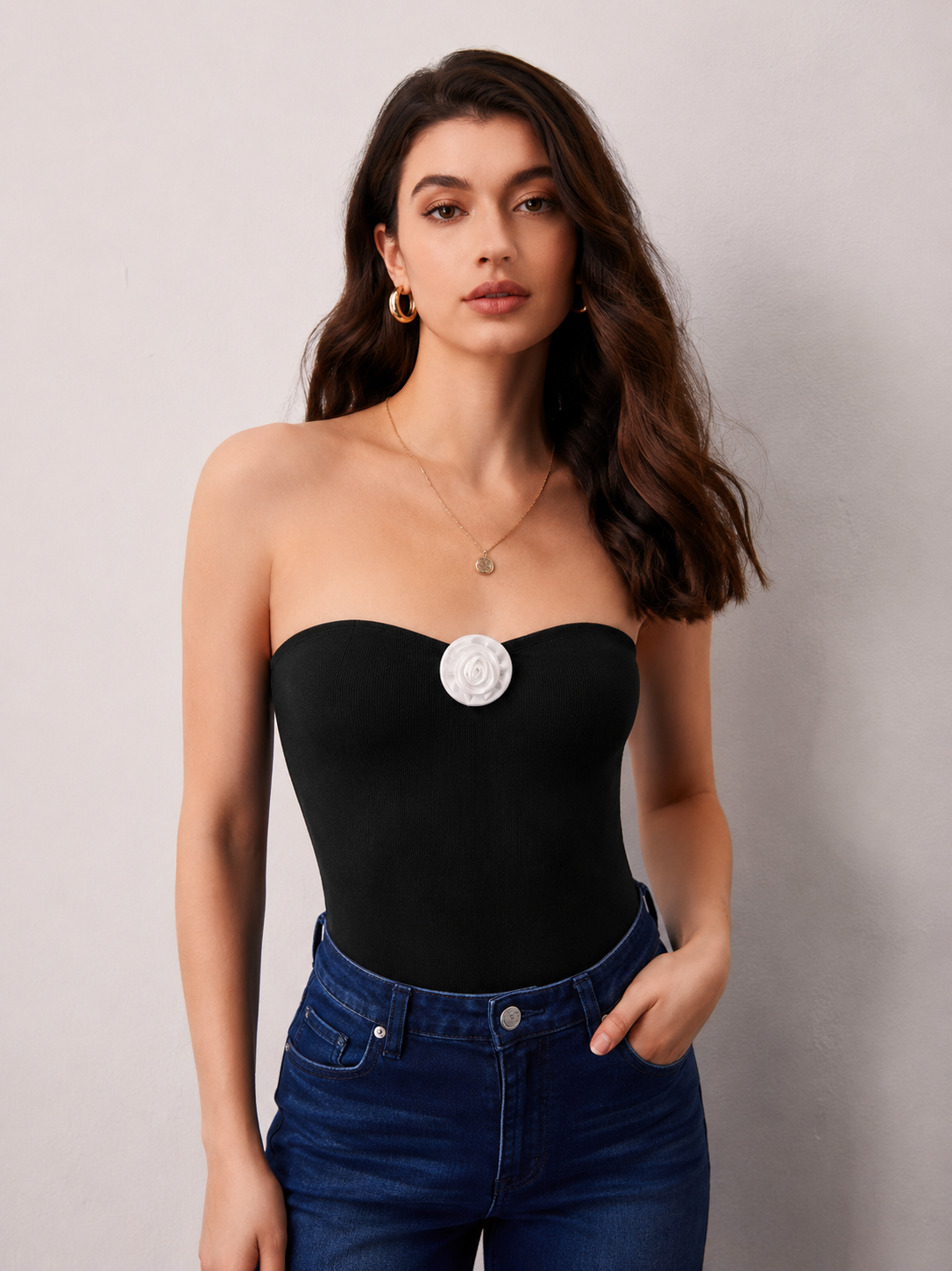 flower broche top