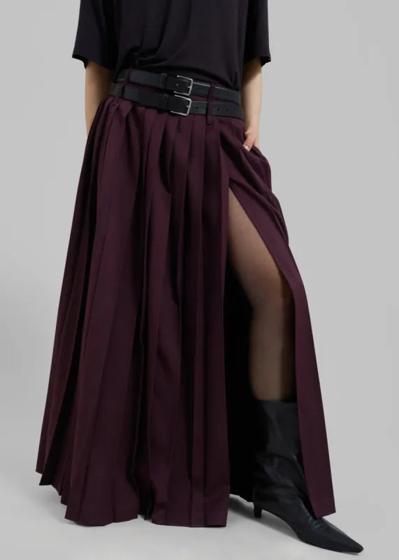 double belt skirt