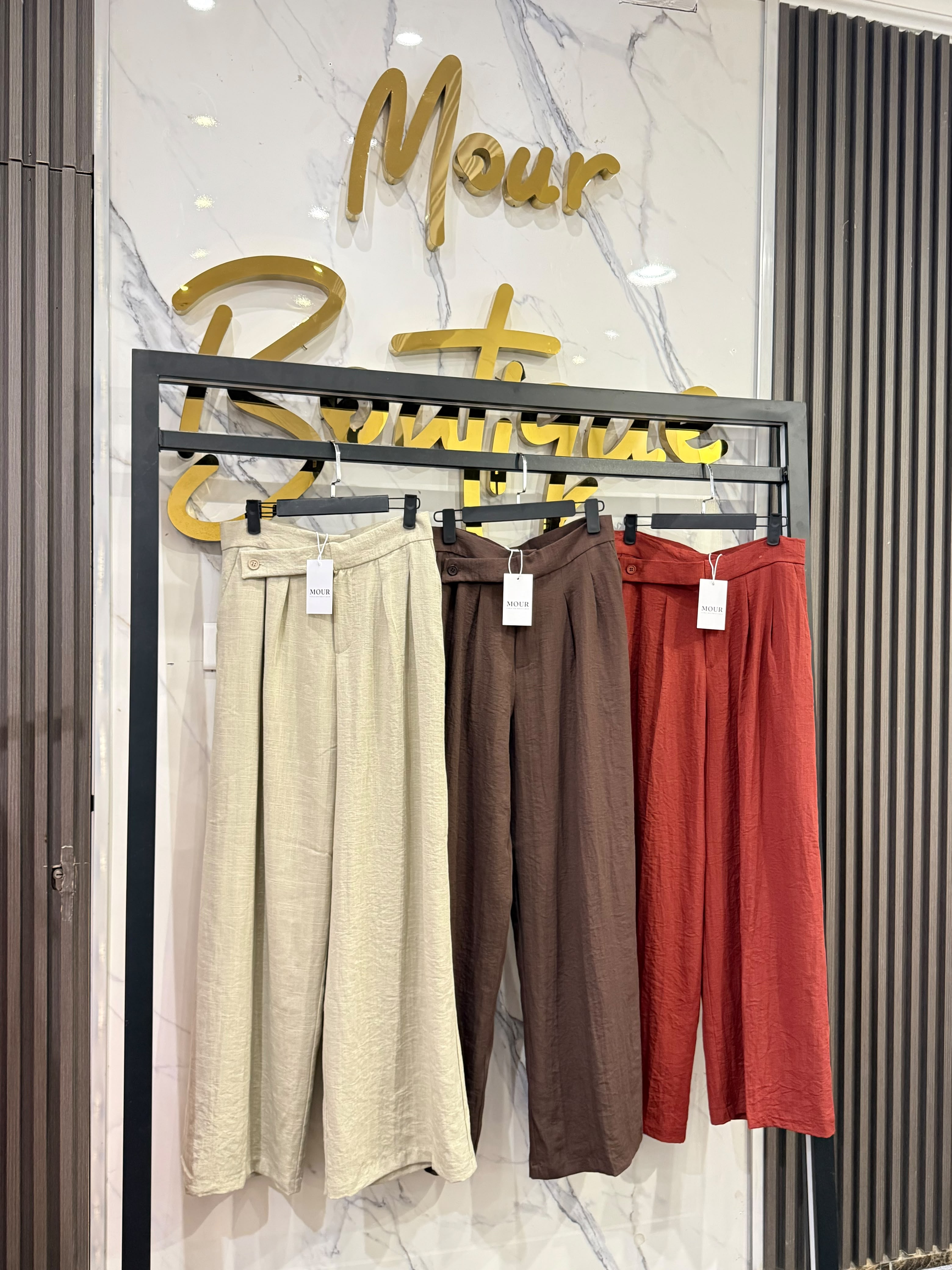 Linen Blend Wide-Leg Pants