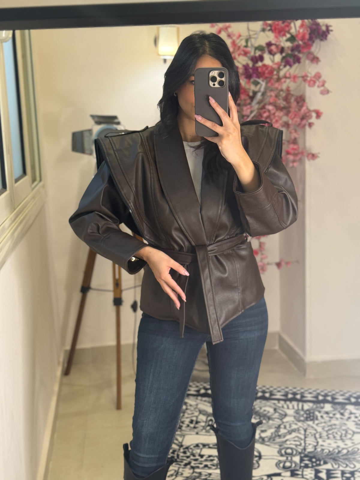 Statement leather jacket