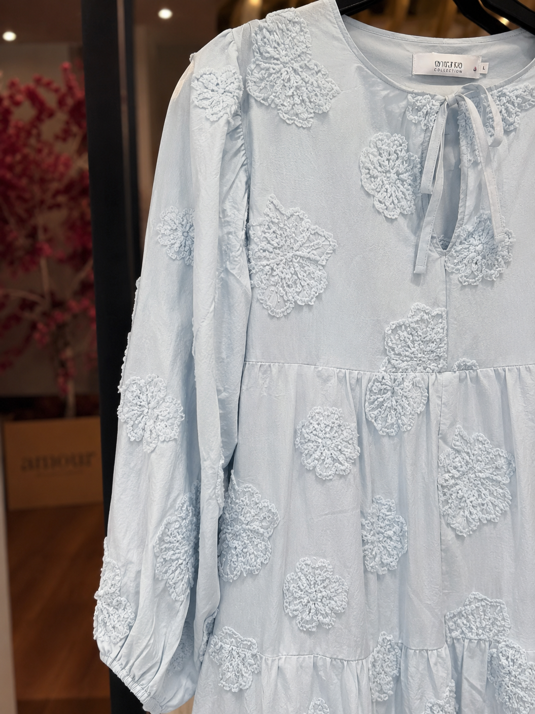 floral modest tiered dress