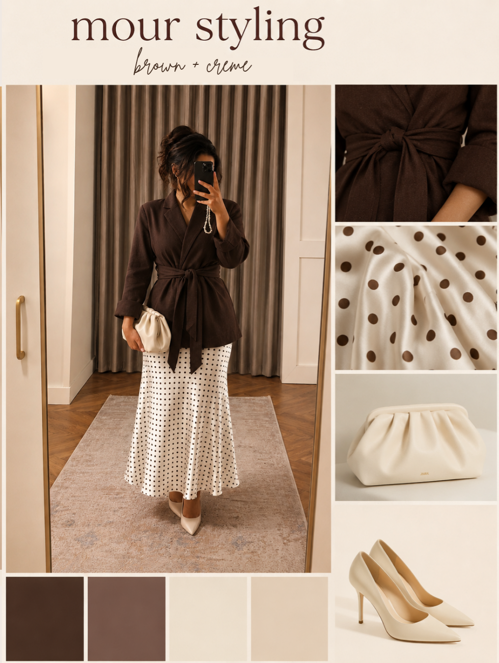polka dots silk skirt