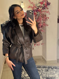 Statement leather jacket