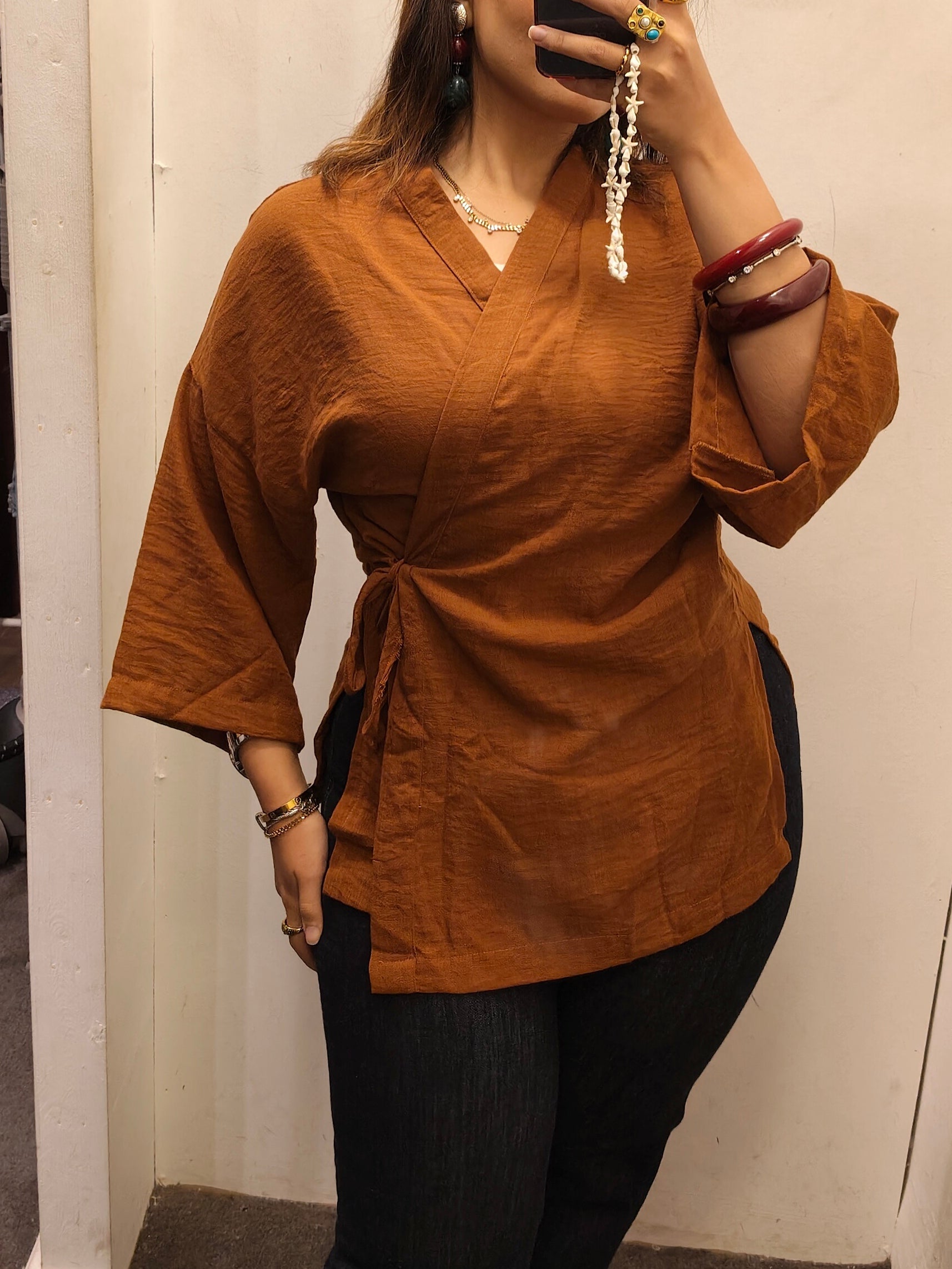 Dune wrap blouse
