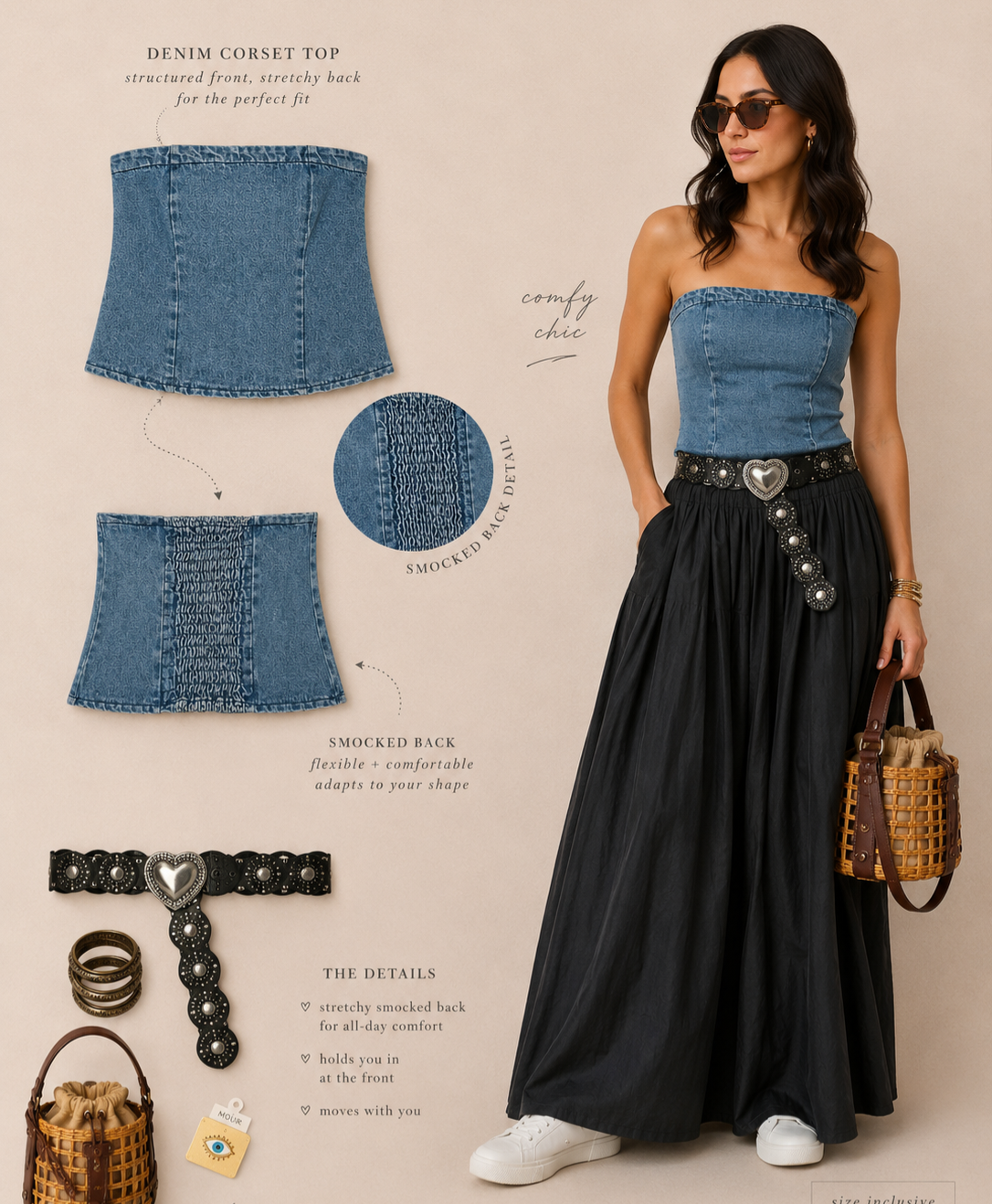 denim corset