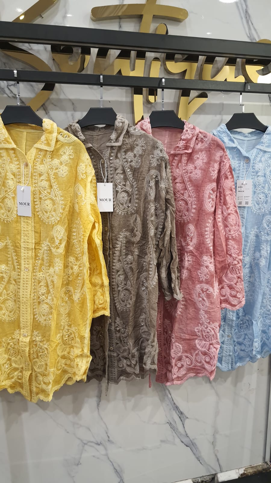 Mr. embroidery shirt dress
