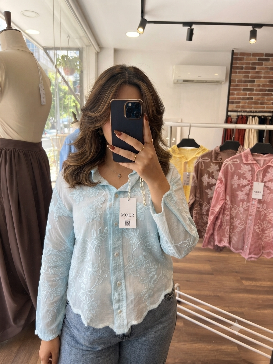 Bling embroidery shirt