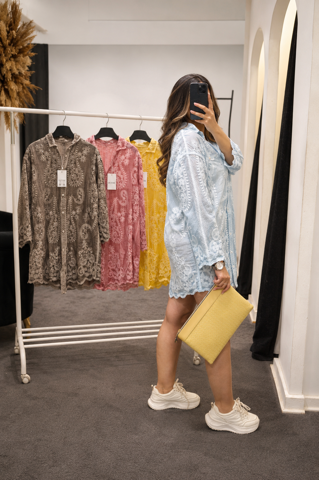Mr. embroidery shirt dress