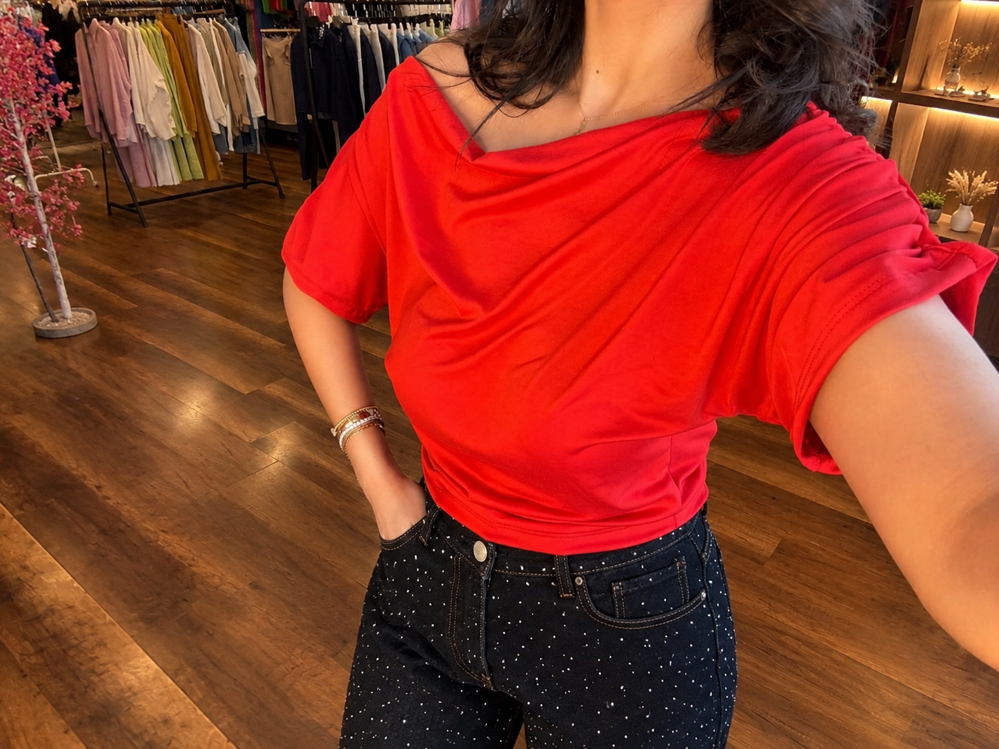 off shoulder basic top