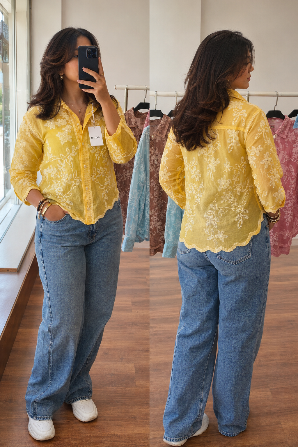 Bling embroidery shirt