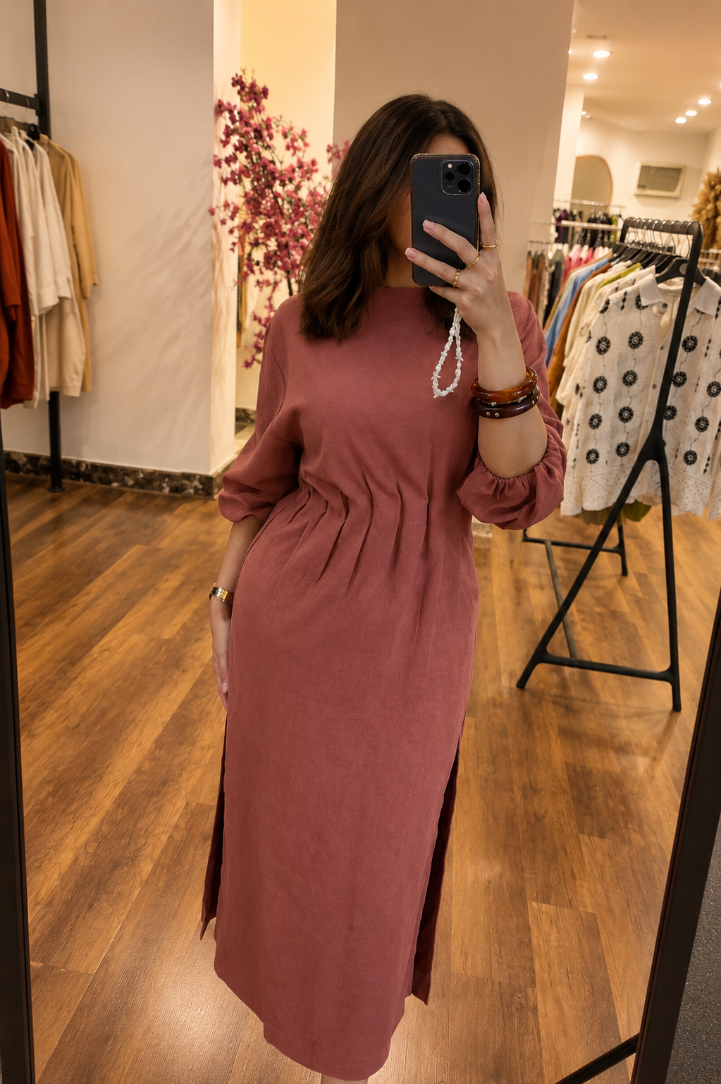 suede waisted dress