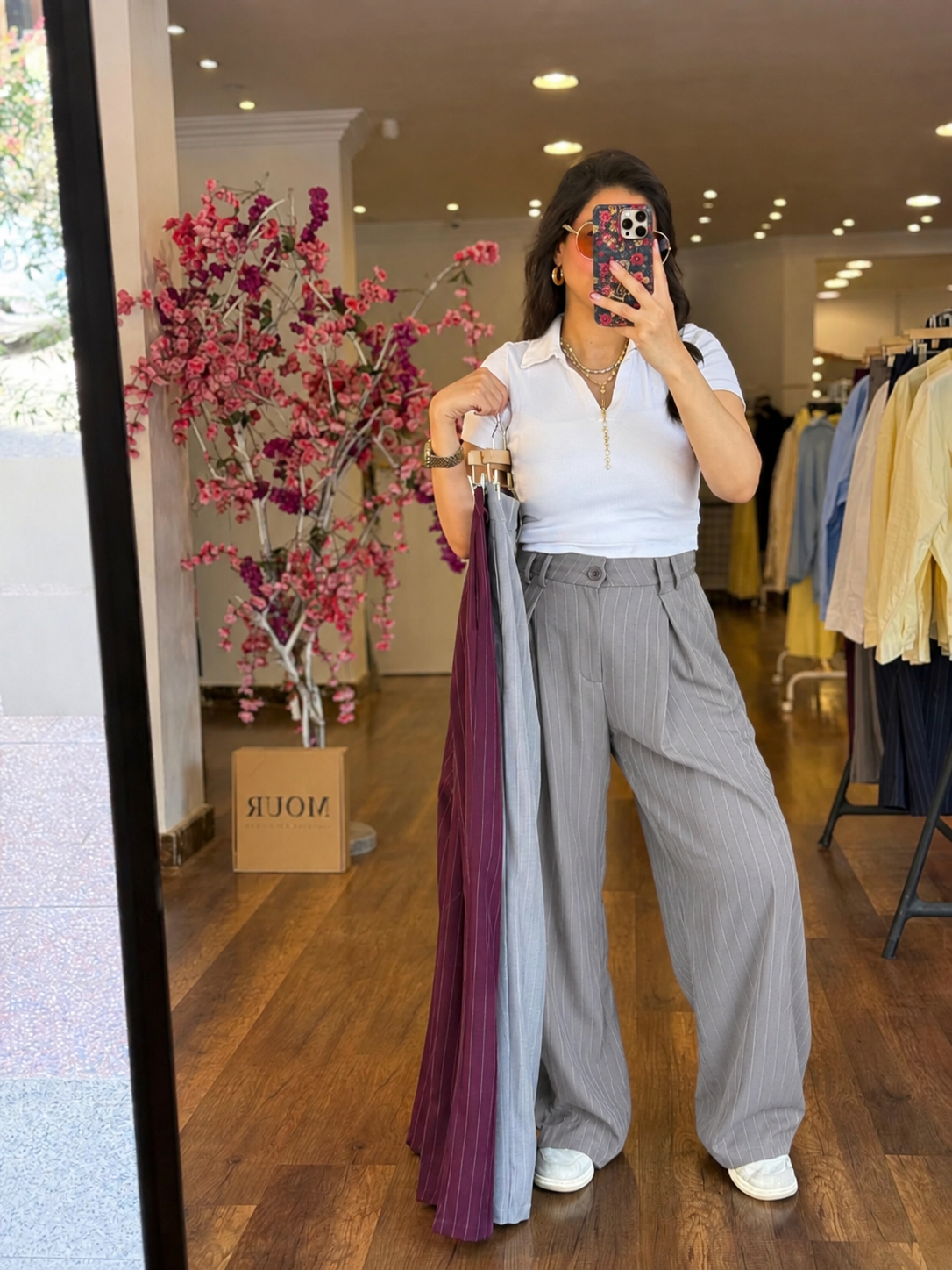 stripped formal pants